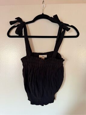 Rip Curl Black Smocked Tie-Shoulder Camisole